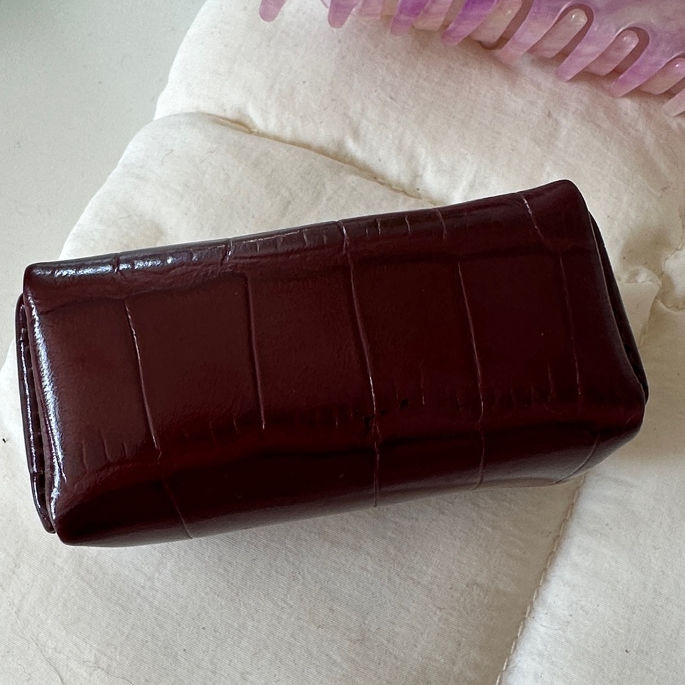 Etienne Aigner Vintage Oxblood Lipstick Case with Mirror - Picture 5 of 9